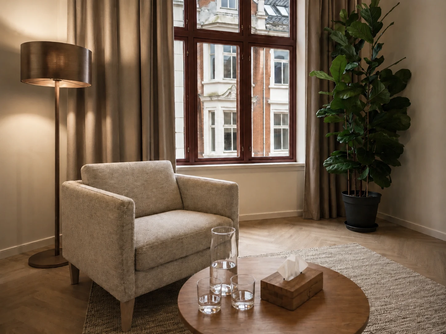 Terapirom hos psykolog Aksel Fierro i Bergen sentrum
